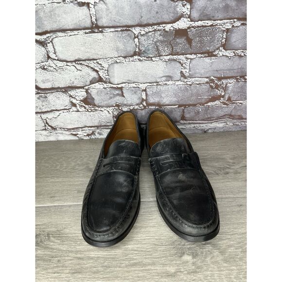 Massimo Dutti Black Leather Penny Loafers Slip On Dress Shoes Men Sz 42EU/9M US main image 14